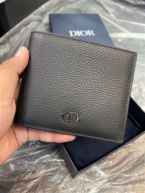 black cork calfskin wallet dior|CHRISTIAN DIOR Grained Calfskin CD Icon Wallet Black.